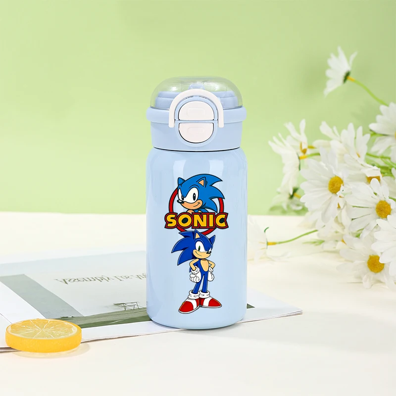 

Sonics Stainless Steel Insulated Cup Portable Water Bottle Cute Straw Water Cup Children Handy Cup Outdoor Travel Water Bottle