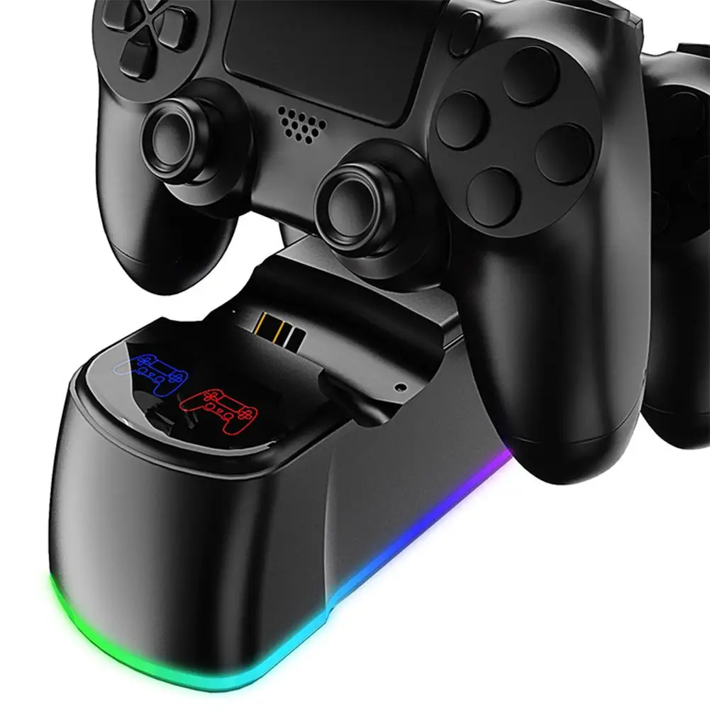 เกมคอนโทรลเลอร์ Dual Charger พร้อมไฟแสดงสถานะการชาร์จ Handle Blue Light ชาร์จคอนโทรลเลอร์เกมไร้สายฐานชาร์จสําหรับ G9O3