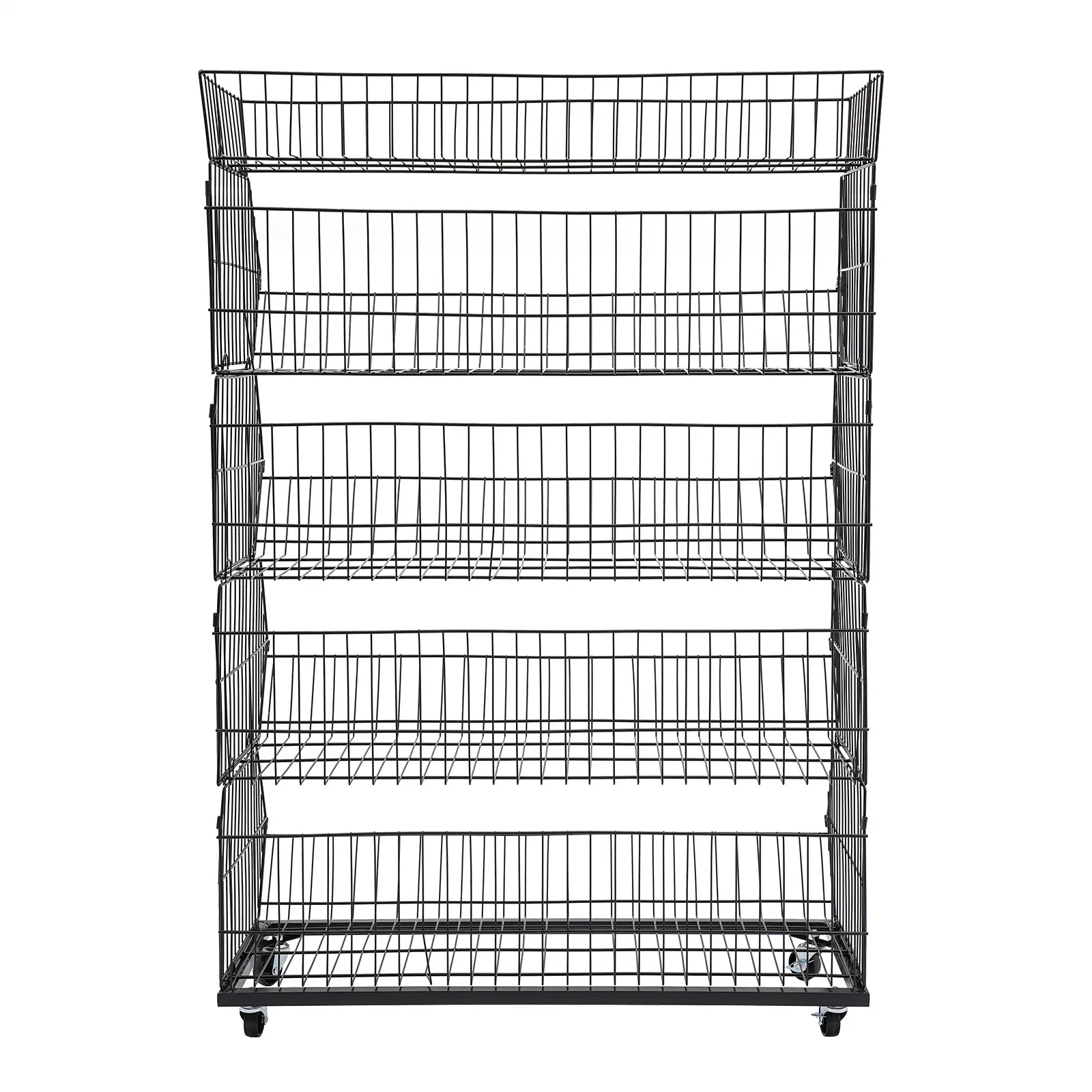 5 Tier Wire Grid Retail Display Shelf Merchandise Display Rack Stand 90*43*136cm