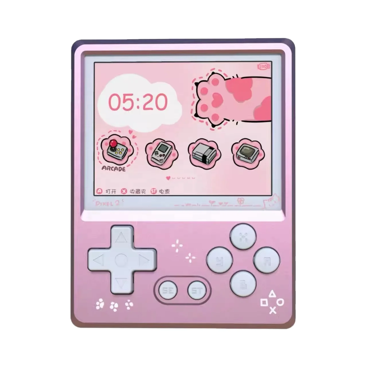 PIXEL2 All-Metal PS1 Arcade FC Handheld Cyber Walnut Mini Game Machine Open Source Wi-Fi Communication Quad-core 256GB Games