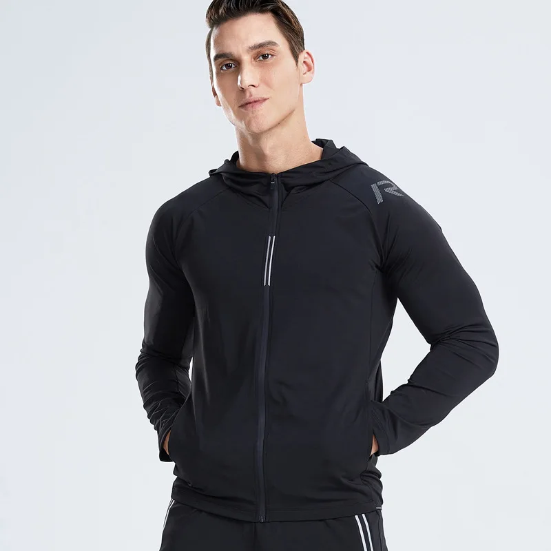 

Men's Gym Fitness Hoodie Outdoor Sports Jacket Hooded Outdoor Sports Casual Top Hooded Training Running Zipper Jacket Clothes