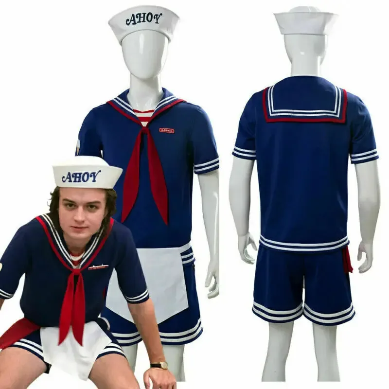 

72-й аниме-мужской костюм, сезон 3, Стив Харрингтон, совки Ahoy, косплей для взрослых и детей, темно-синие костюмы, косплей на Хэллоуин