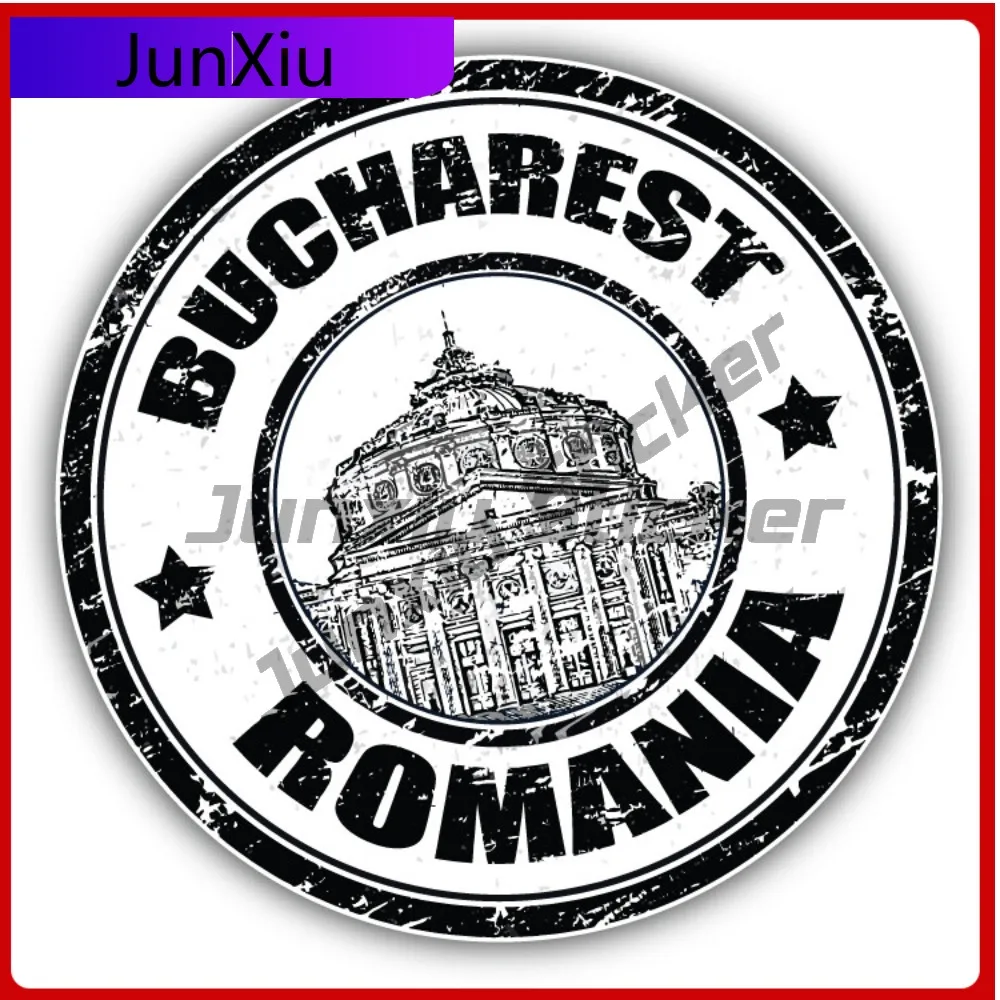 

Bucharest Romania Creative Sticker Stamp Travel Car Decal Bumper Stickers For Mobile Phones Funny Style Car Use Waterproof Vi