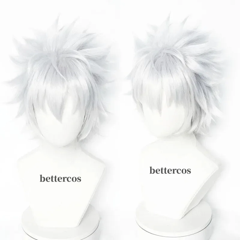 

Gintama Sakata Gintoki Wig Anime Silver Soul Cosplay Synthetic Hair Wigs White Men Short Cos Wig + Wig Cap
