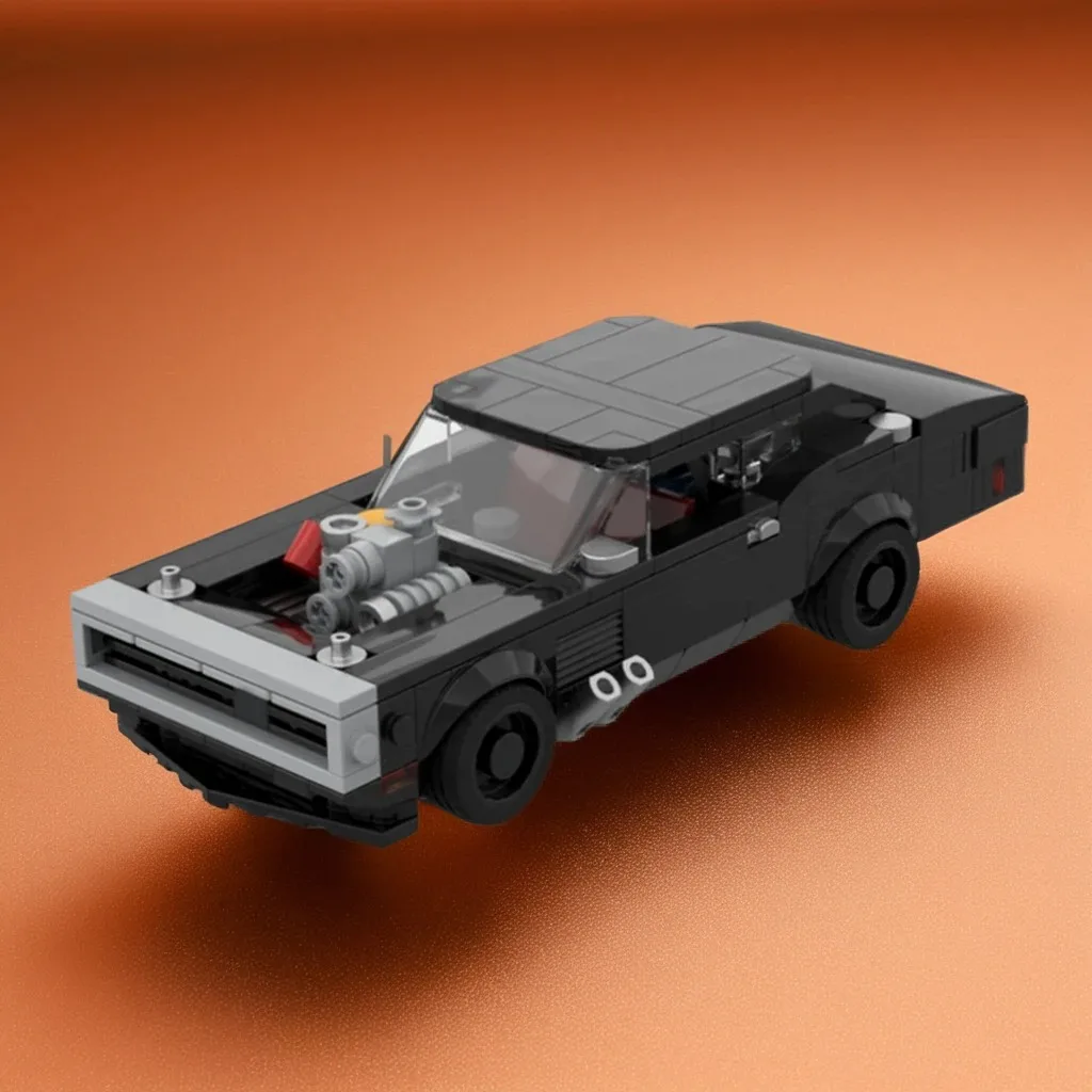 321pcs MOC Dodge Charger Custom City Champions Model Building Blocks Toy Education Assemble Display Brick Craft 3D Collection
