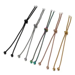 3/4pcs Stainless Steel Adjustable Slider Chain for Jewelry Making DIY Loops Connector Pendants Bracelets Chain Material Findings