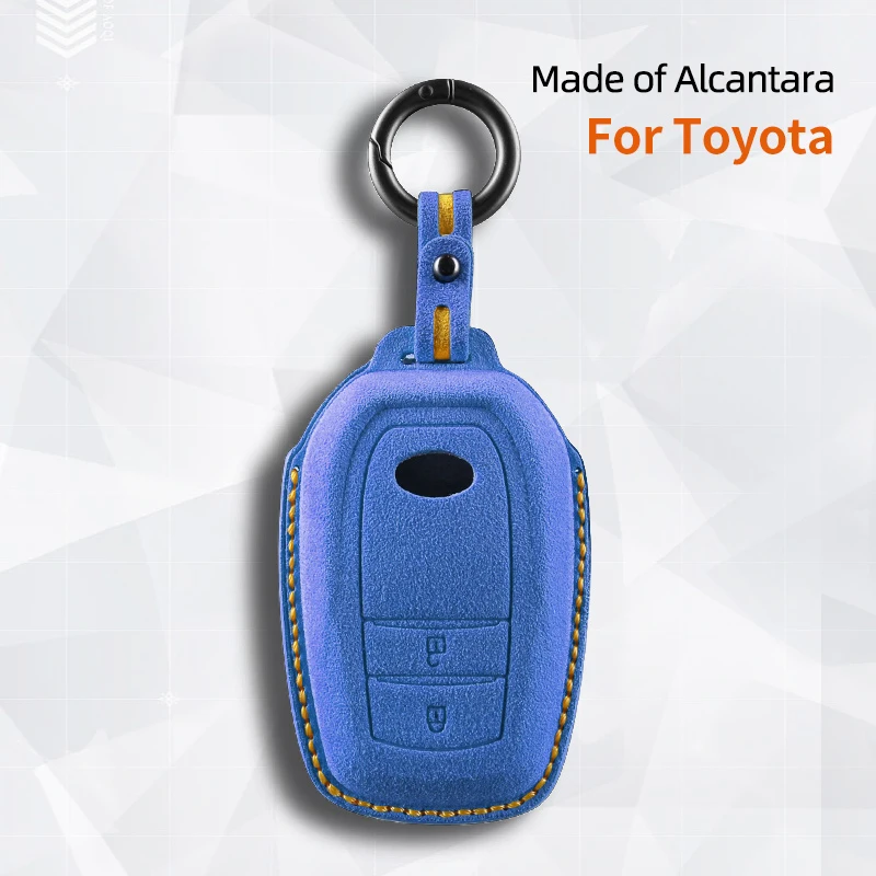 New suede car key case cover shell Fob F For Toyota Corolla SE Camry 50 55 TLC200 Yaris Land Cruiser Prado150 RAV4 Venza SIENNA