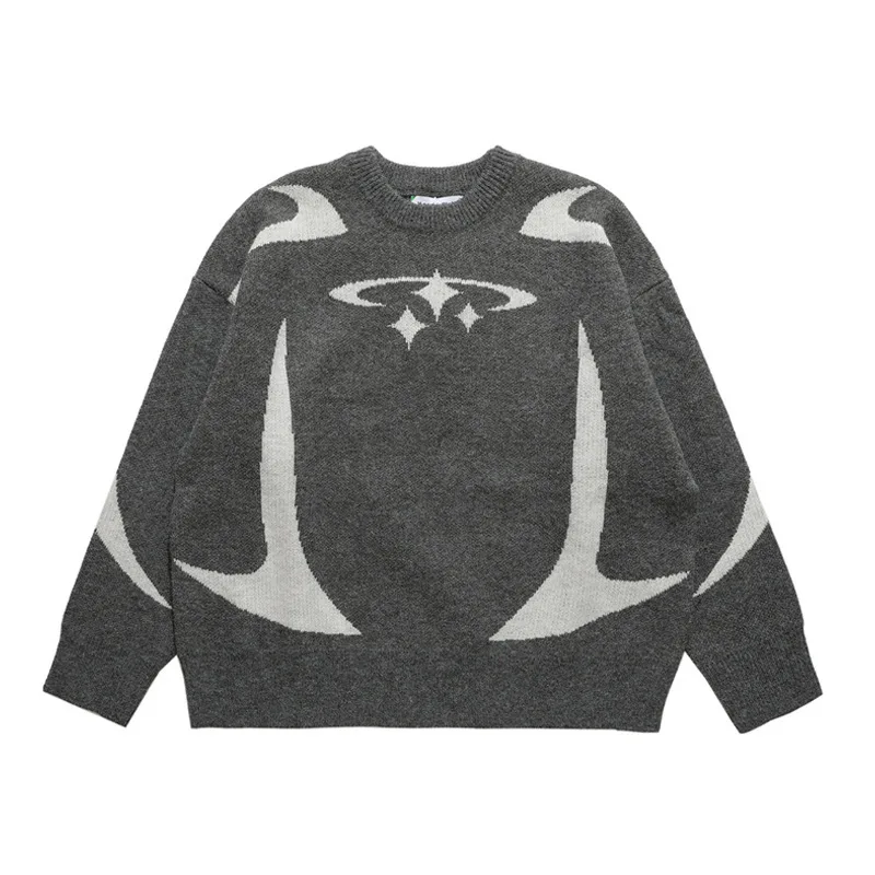 

White Sweater Woman Character Pattern New Loose Retro Loose Knit Sweater Jacket Fashion Women's Winter Sweater