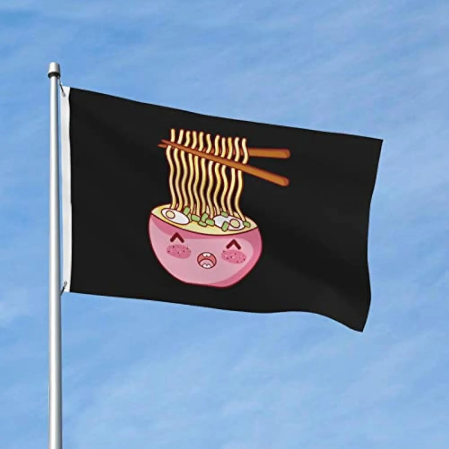 Kawaii Ramen Noodles Bowl Flag Single-sided Printing Polyester Garden House Decor Banner