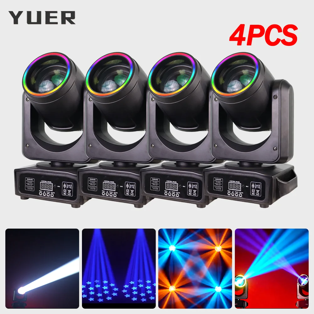

200W LED Beam Moving Head Light with Ring 6+12 prisms 7 Gobos Rainbow Effect DMX512 for DJ Disco Party bar club stage light