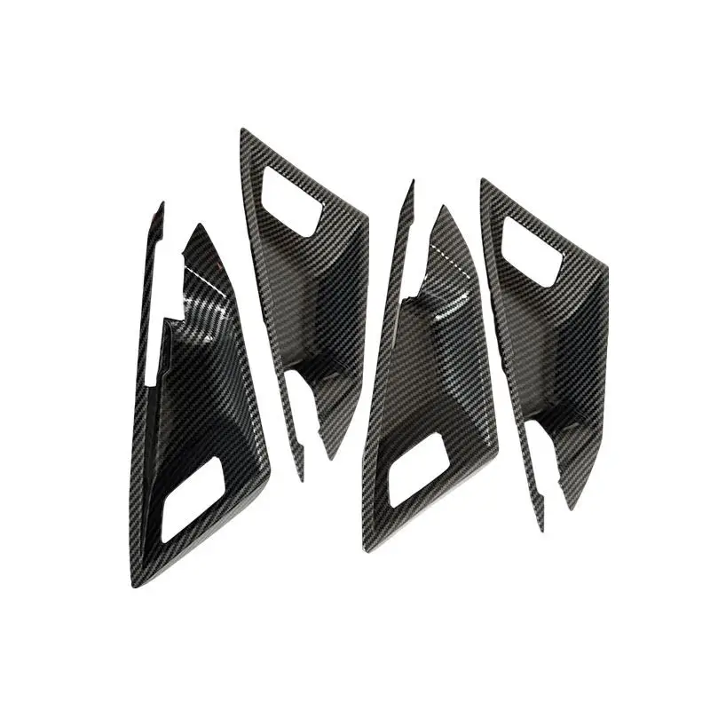For Audi A3 8Y 2021 2022 Sedan ABS Car Accessories Inner Doors Panel Pull Handle Door Bowl Cover Frame Trim Carbon Fiber Texture