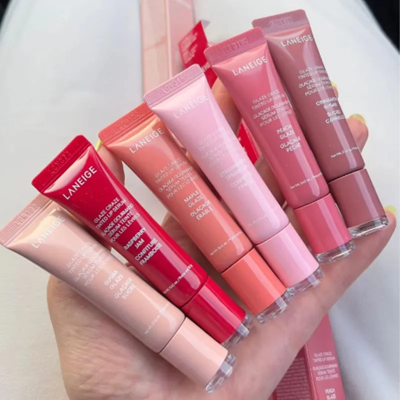 Bálsamo Labial Laneige Donut, Brillo Labial Hidratante con Espejo, Aroma a Fresa, Frambuesa y Chocolate, Brillo Labial Hidratante para Maquillaje