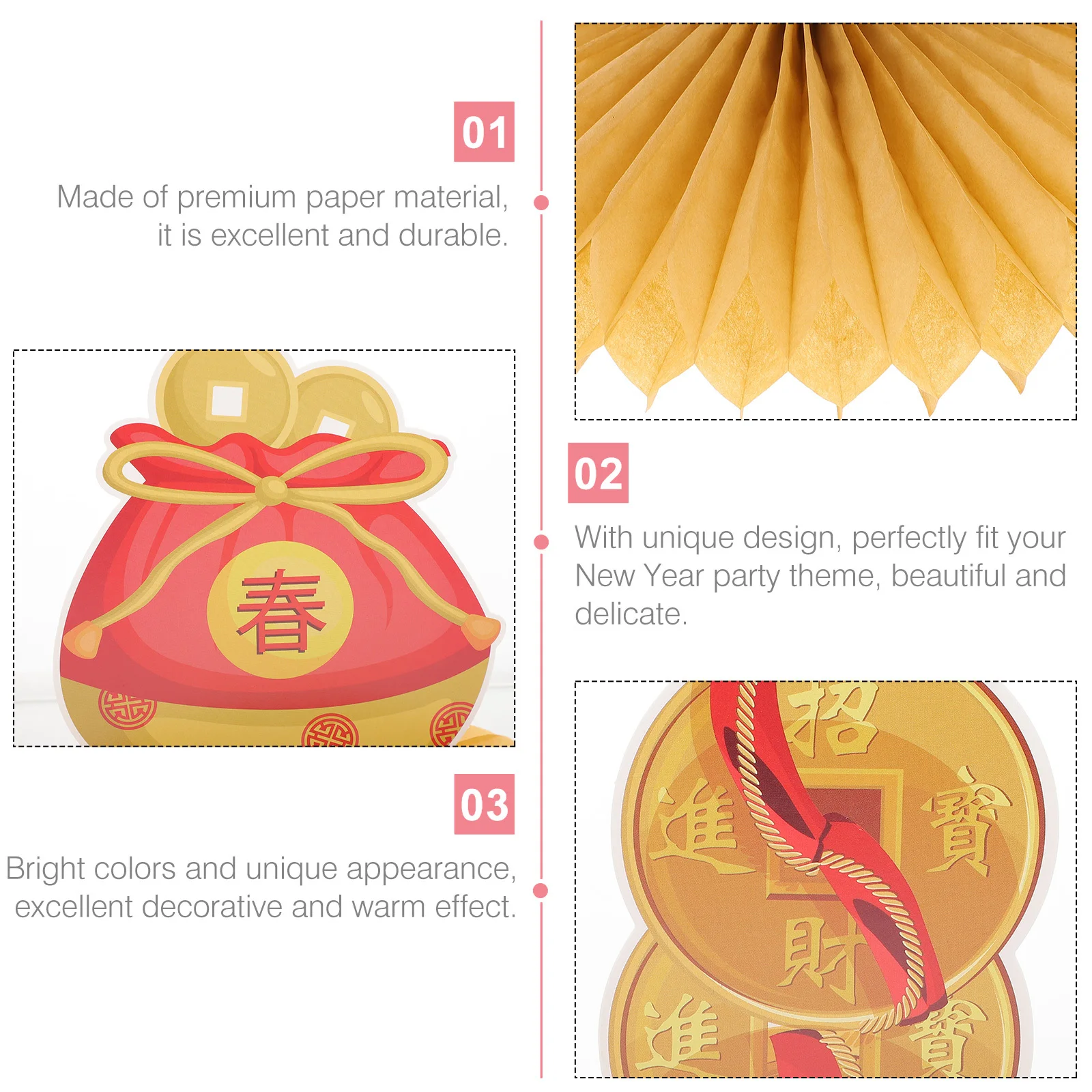 

9pcs New Year Party Decorative Honeycomb Ball Set Bright Color Creative Decoration Unique Chic Background Props For Gathering