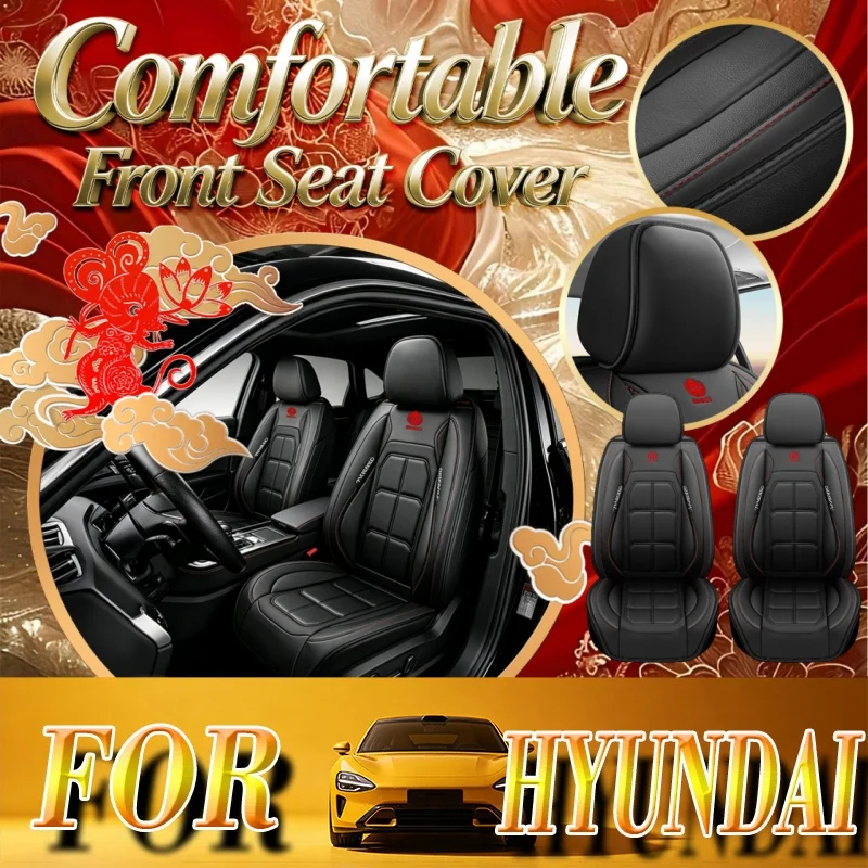 High-End Car Seat Covers For The Two Front Seats For Hyundai Durable And Easy To Clean, With A Rear Storage Bag