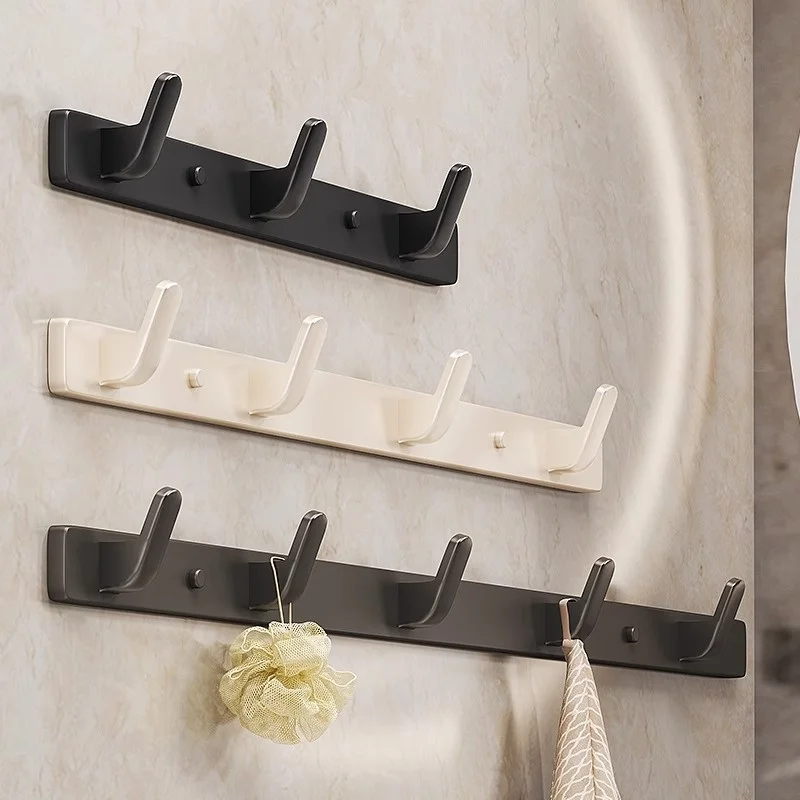 

Creative Grey Robe Hook Black Bathroom Clothes Hook Wall Mounted Towel Hook Aluminum Key Hat Bag Hanger Bathroom Robe Hooks