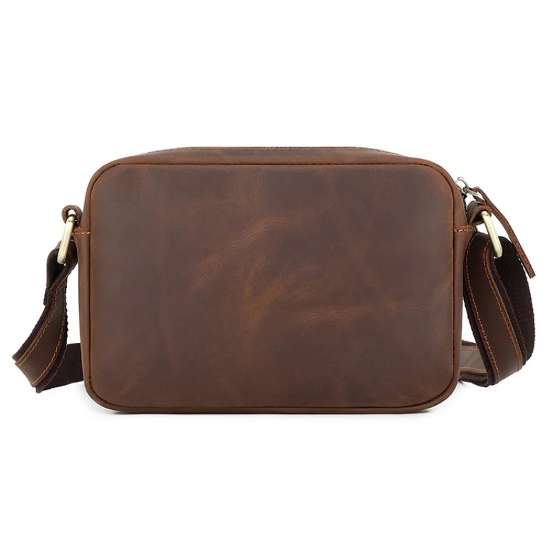 Bolso de hombro Vintage de cuero de vaca para hombre, bandolera Simple de cuero genuino, bolso de mensajero informal, bolso de negocios