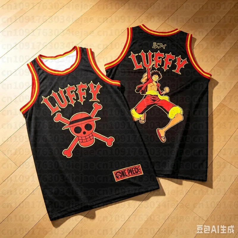 Camiseta de Baloncesto para Hombre y Niño, Ropa Deportiva Japonesa, Camiseta Americana L-Luffy, Top 56, Chaleco, Camiseta sin Mangas, Regalo