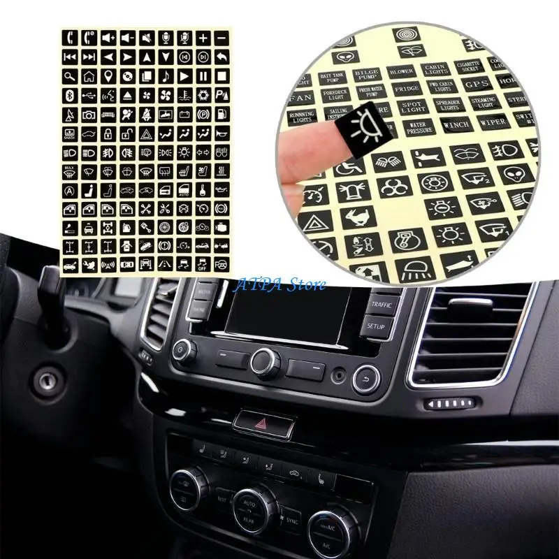 

U13C Car GlowingButton Stickers Window LifterLuminous Switches Button Stickers Decals