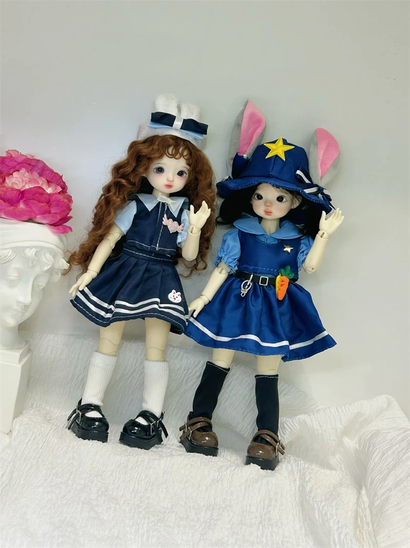 

BJD doll clothes suitable for 1/6 size Dress suit rabbit uniform college style clothes set doll accessories (4 points)