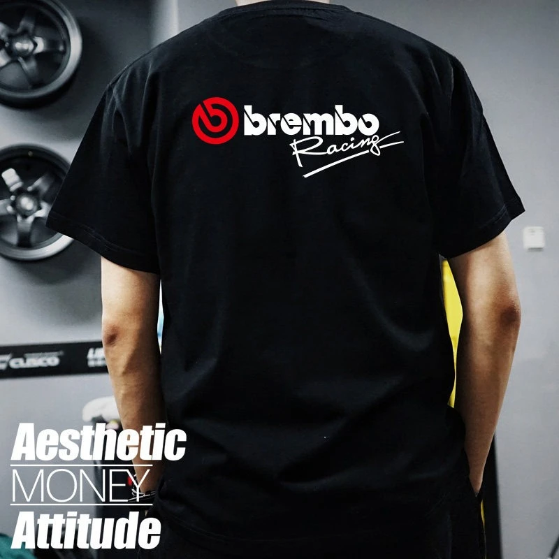 2026 Modified Car Style Suitable for Brembo Pure Cotton Heavy-duty Parent-child Pure Cotton Short Sleeved Ins Y2k