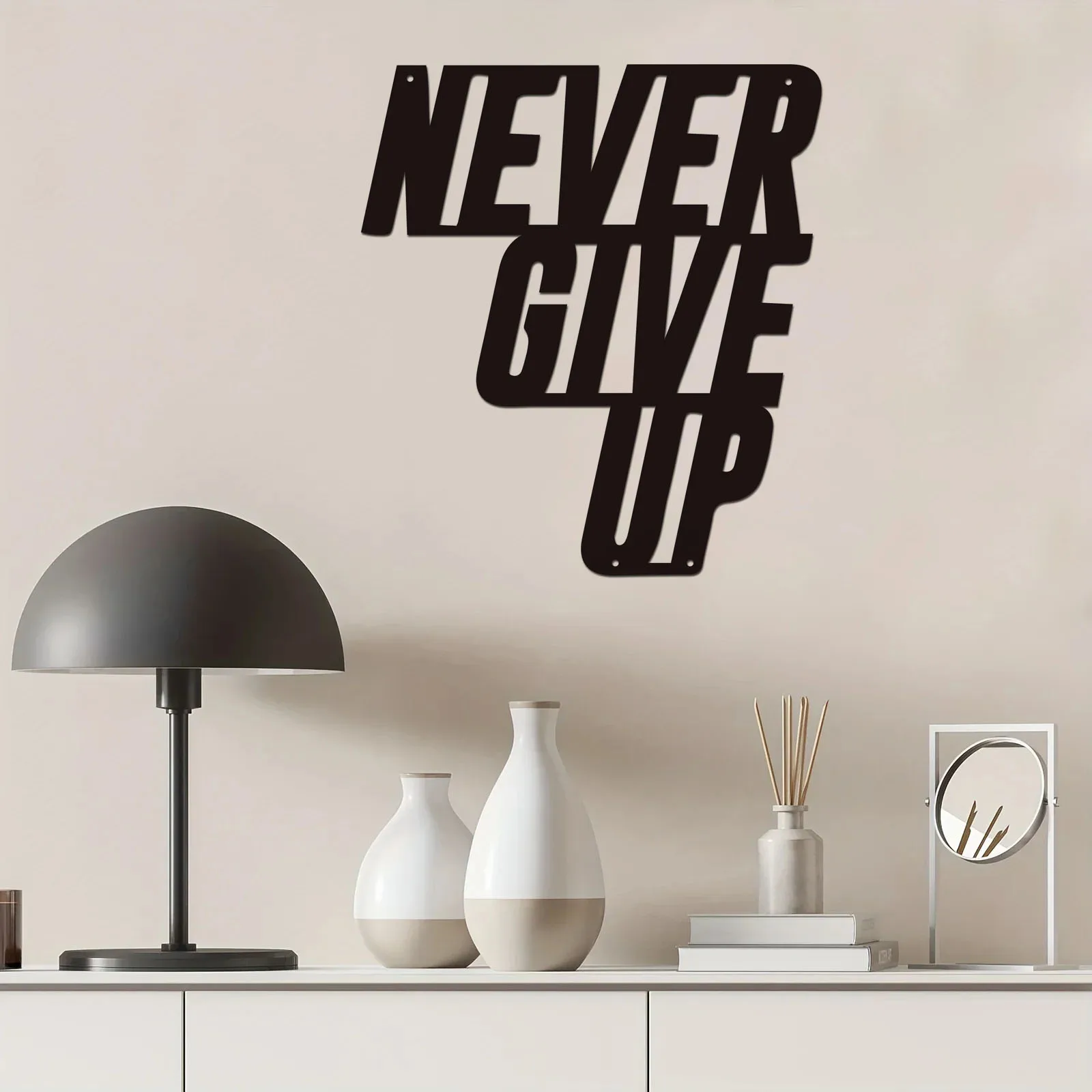 

Crafts 1pc Never Give Up Metal Sign, Metal Wall Decoration, Metal Art, Wall Hangings, Quote Wall Art, Nursery Bedroom Decor