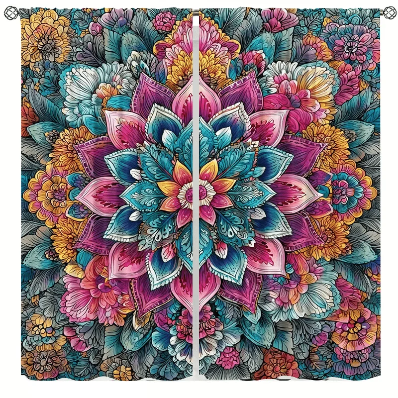 exquisite flower-patterned curtains are installed using pocket rods, suitable for bedrooms, living rooms, balconies decoration