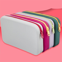 Silicone Cosmetic Bag Makeup Storage Pouch Large Capacity Waterproof With Zipper Travel Portable Makeup Brush Bags