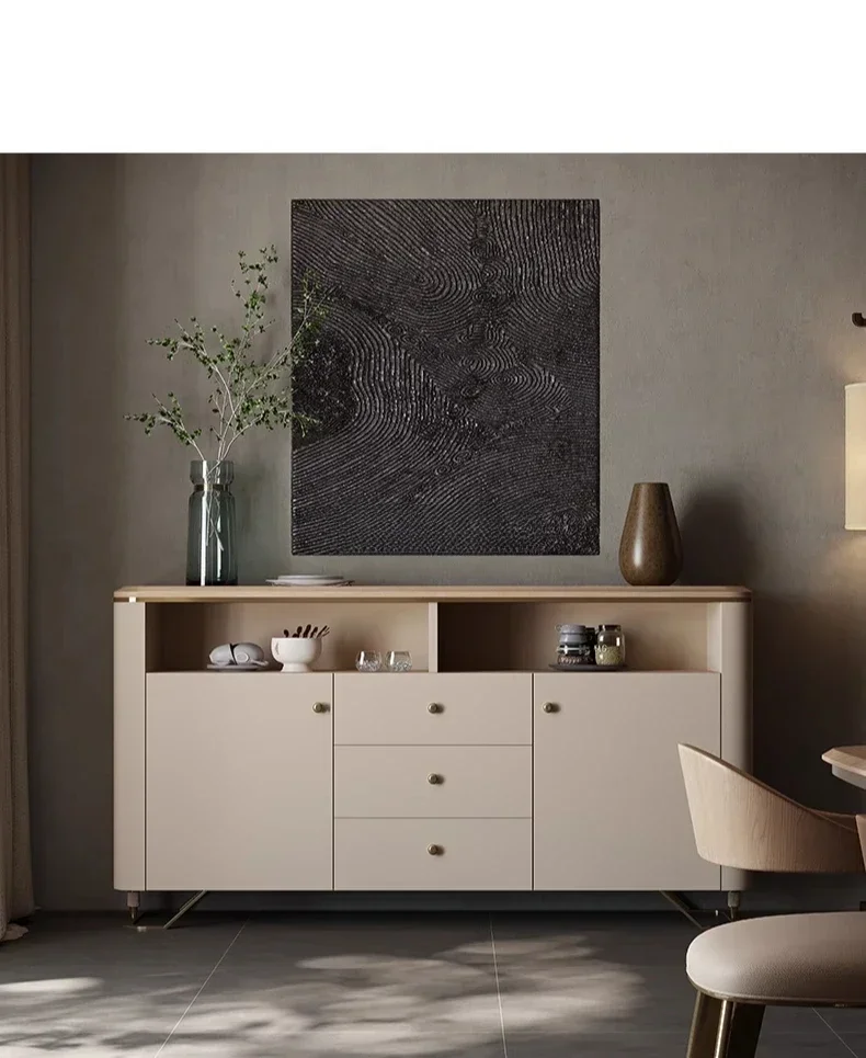 

Luxury speed entrance cabinet Solid wood Italian light luxury high-end minimalist wall ash wood dining side cabinet