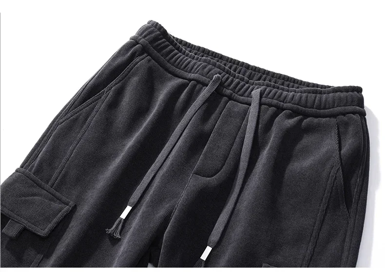 Frühling Herbst neuen Stil elastische Taille Freizeit hose für Männer Stretch gerade Kordel zug Harem Jogging Sport lange Hosen männlich – Detail 3