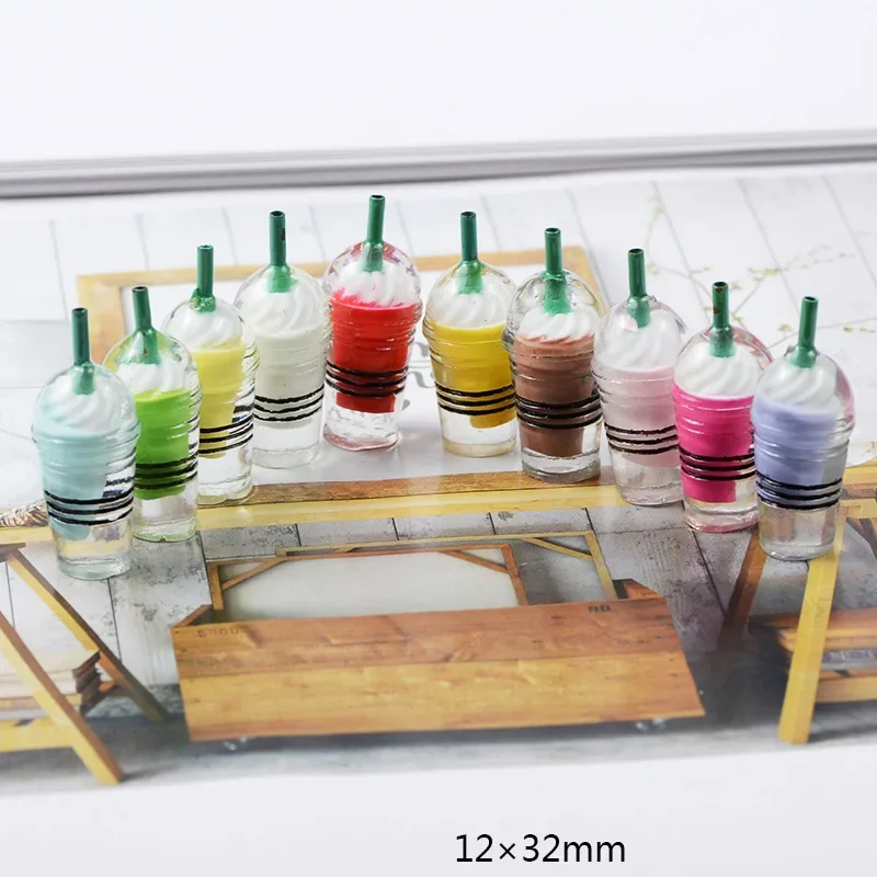 1:6 10 stücke Puppenhaus Dekoration Zubehör Mini Lebensmittel Kaffee Trinken Eis Wein Tasse Flasche für Puppe DIY Küche spielzeug – Detail 29