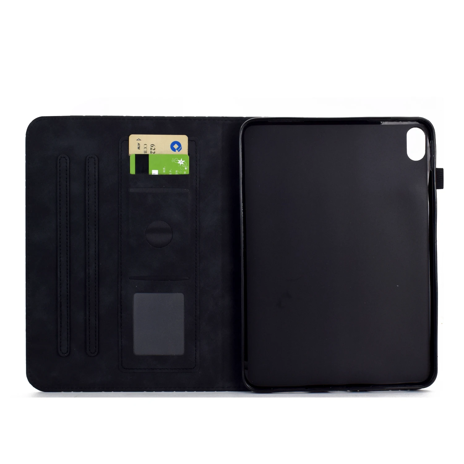 For Xiaomi Redmi Pad 2 11 Case Card Slots Stand Rhombus Auto Wake / Sleep Leather Cover - Black