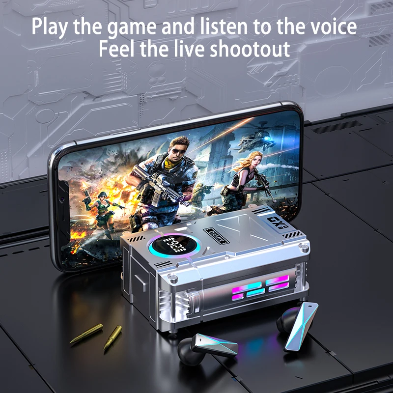 Mech Wireless Bluetooth Headphones Independent Connection Portable Power Bank Noise Reduction Wireless Bluetooth Earphones