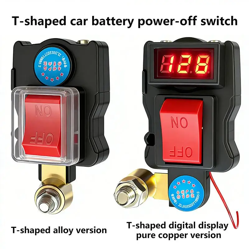 (BF06)1 Set ﻿Power-Off Switch Equipped With Voltage Digital Display Car Battery Disconnect Switch Can Rotate Disconnect Switch