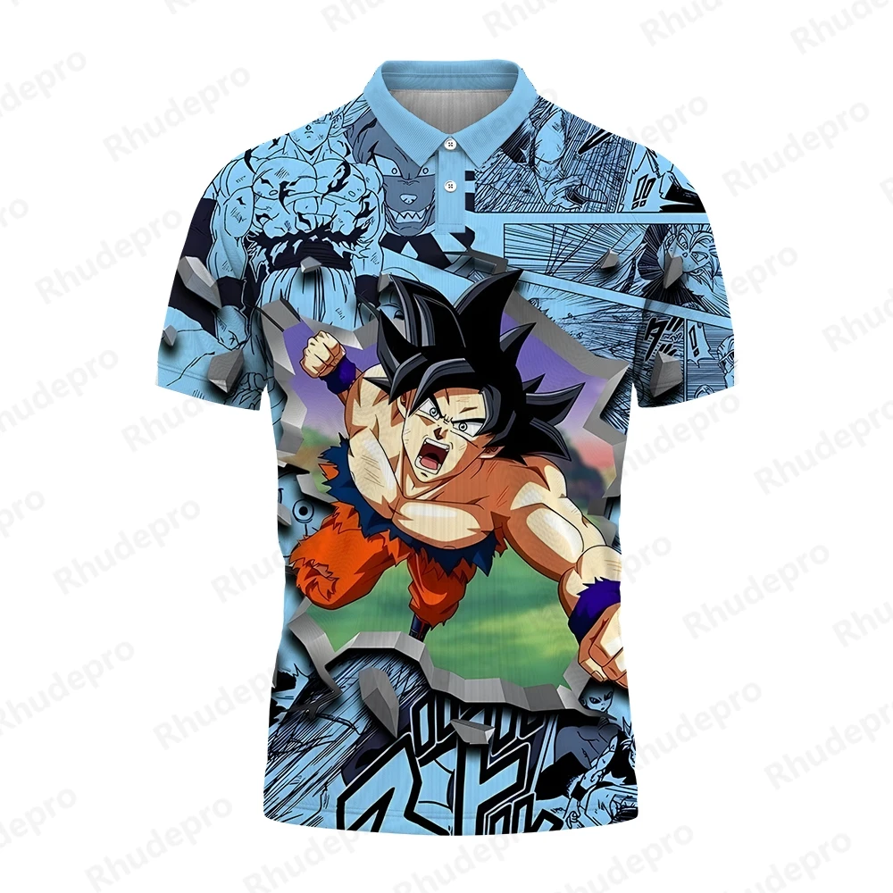 Anime japonês masculino de grandes dimensões Polo, Tops de Vegeta Goku, roupas Hip Hop, alta qualidade, moda, 2022