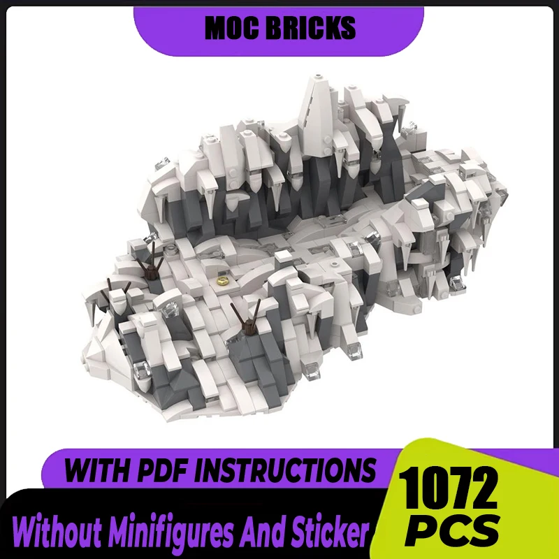 

Magical Rings Moc Building Block Movie Scene Caradhras Pass Model Castle Bricks DIY Assembly Street View Toy Child Gift