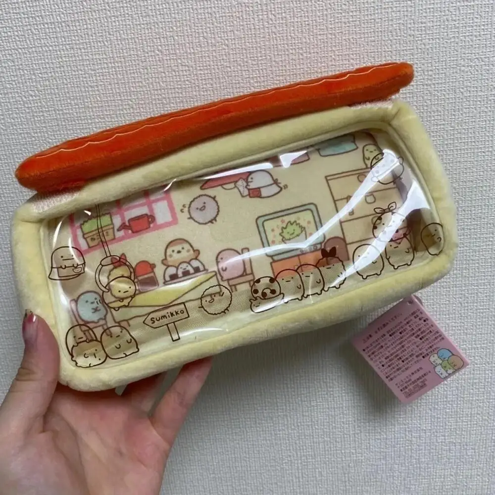 

Sumikkogurashi Pvc Transparent Plush Itabag Stationery Pouch Double-Layer Zipper Storage Large Capacity Student Birthday Gift