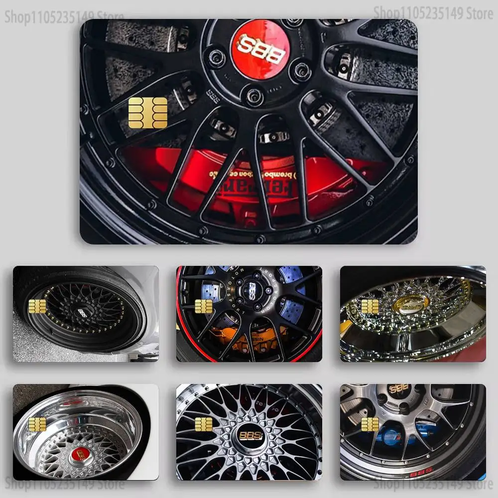 BBS Car Rim Wheel  Credit Card HD Stickers Game Card Decal Card Matte Film Skin Small Chip Waterproof Sticker