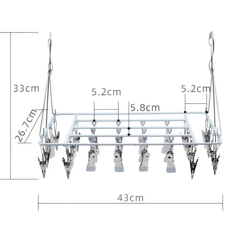 Stainless Steel Windproof Clothespin Laundry Hanger Clothesline Sock Towel Bra Drying Rack Clothes Peg Hook Airer Dryer