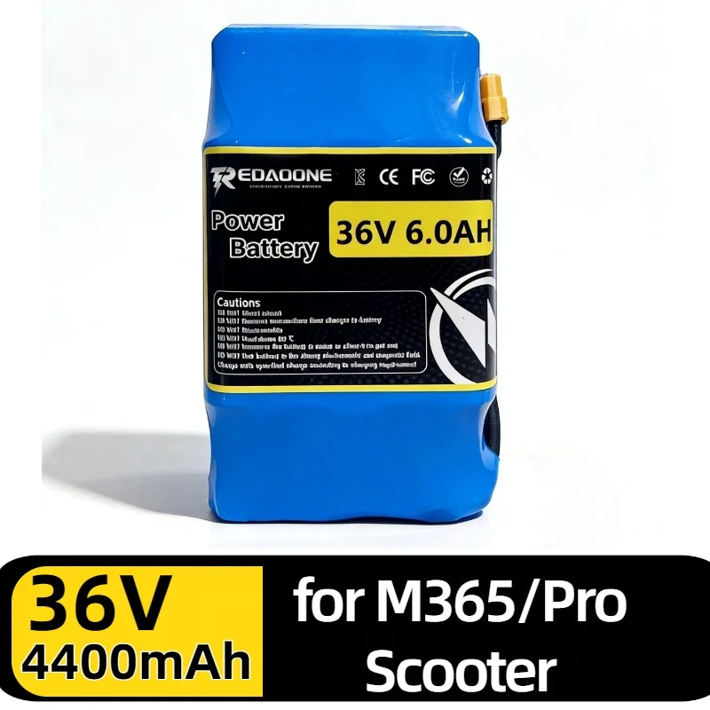 Aleaivy36V 4400mAh Lithium Ion Battery Pack–Extra Expansion for M365/Pro Scooter with Cable Kit Rechargeable Power Accessory