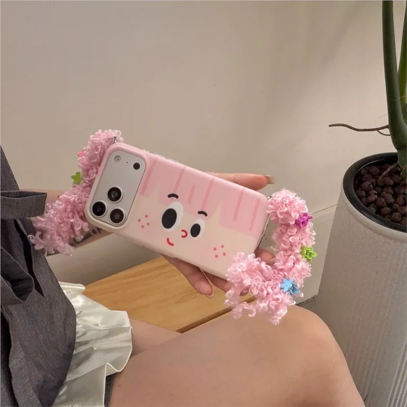 DIY Hairstyle Pink Braid Customizable styling Phone Case for iPhone 15 16 17 Pro Max 17Pro Cute Cartoon Fashion Girls Cover view 4