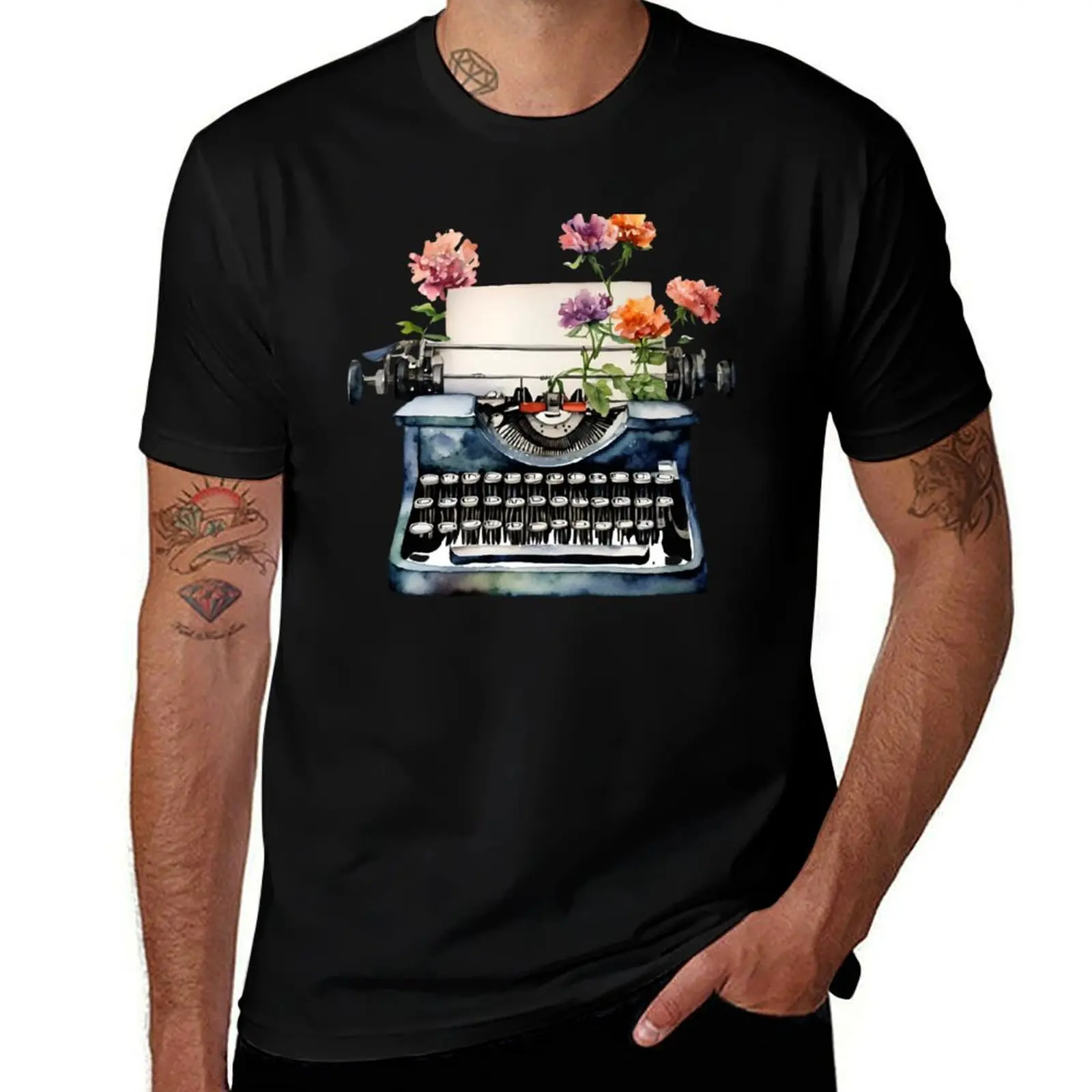 

Flowers growing from typewriter, I love books and flowers, Books Lover, Vintage books, Plants lover, Flower Lovers, T-Shirt