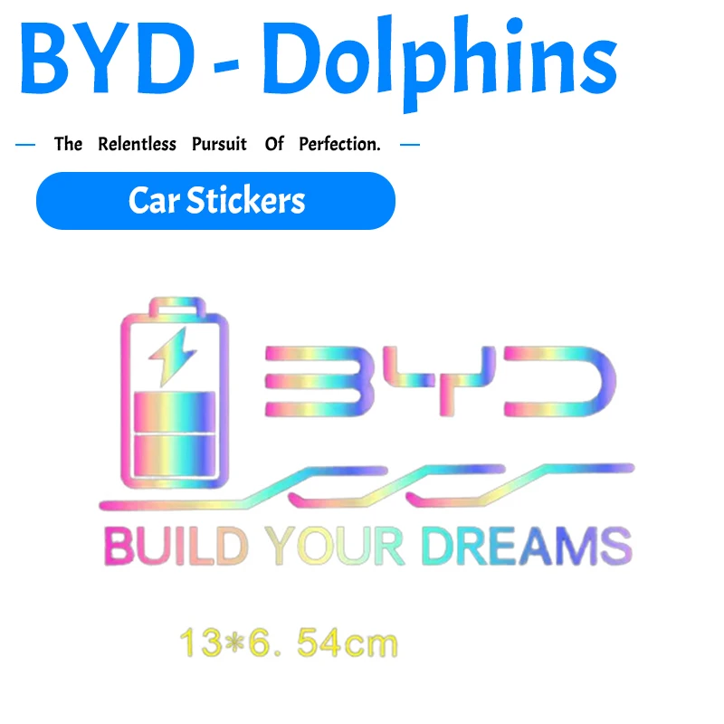 Laser Car Stickers for BYD Series Atto 3 Yuan Plus Dolphin Seagull Seal Song Plus EV Han Qin13x7cm Car Charging Port Sticker