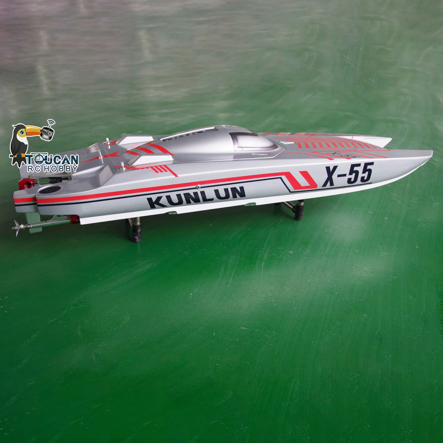 RTR 110km/h Łódź RC Wyścigowa Szybka DTRC X55 Model Zdalnie Sterowana Wodoodporna Zabawka Bateria Toucan Hobby Prezent THZH1594