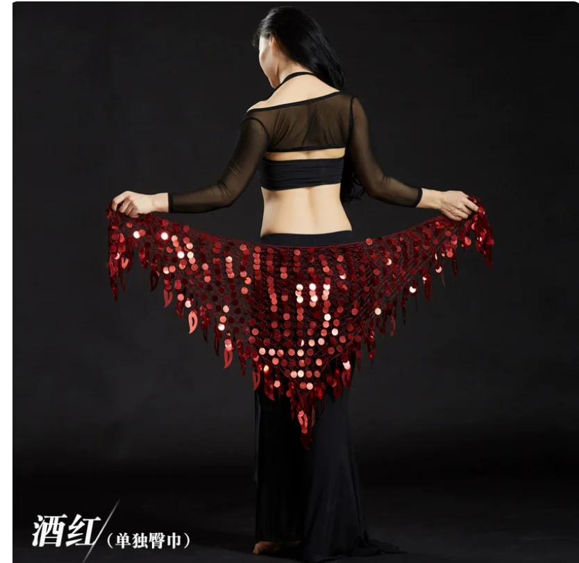 1pcs/lot Woman Belly Dancing Tassel Sequin Hip Scarf Lady Dancing Waistchain Fishtail Hip Scarf Free Size