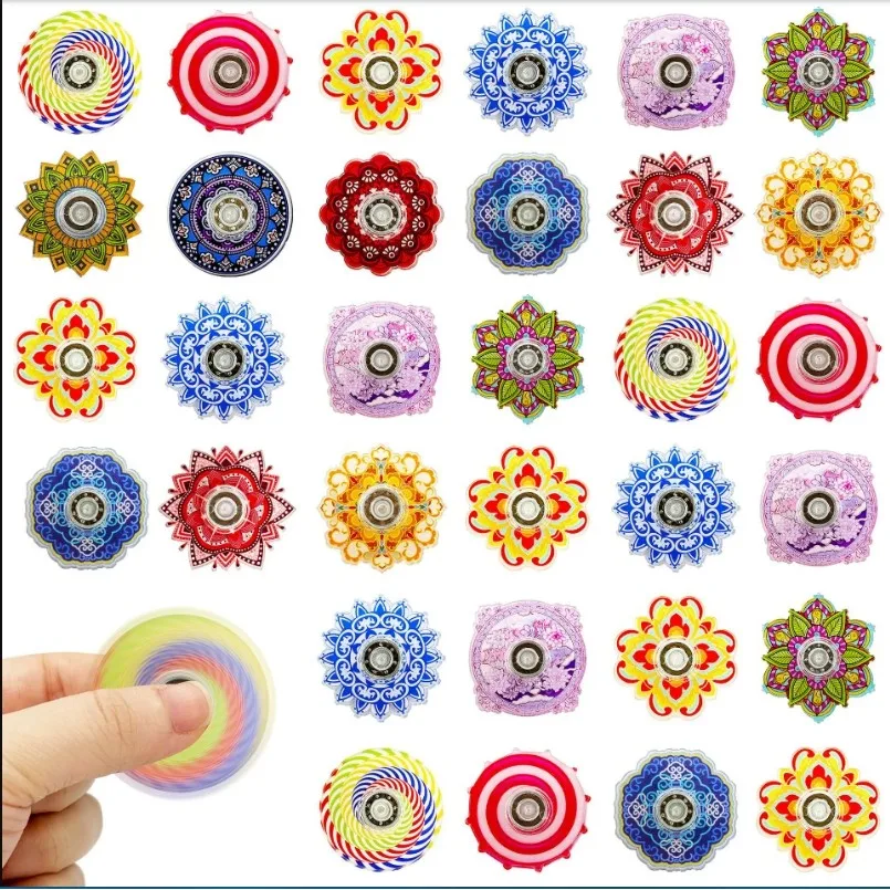 Mini giroscopio con punta delle dita, colore rotante, giocattoli da festa retrò per bambini, regalo di decompressione giroscopico rotante adatto ai bambini