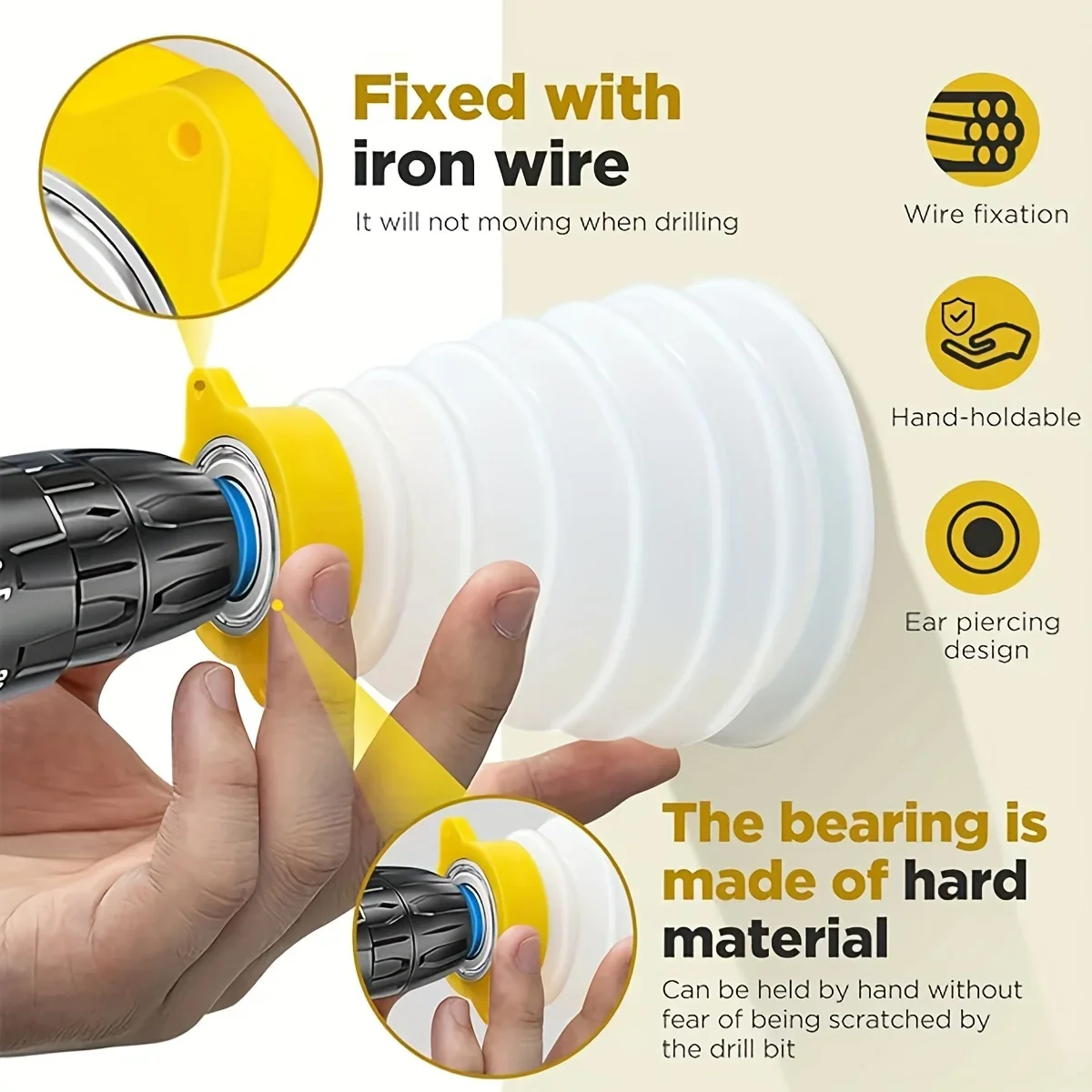

Масштабируемый резиновый пылезащитный чехол для дрели, портативный пылесборник для электрического молотка и дрели, пылезащитный аксессуар для чаши
