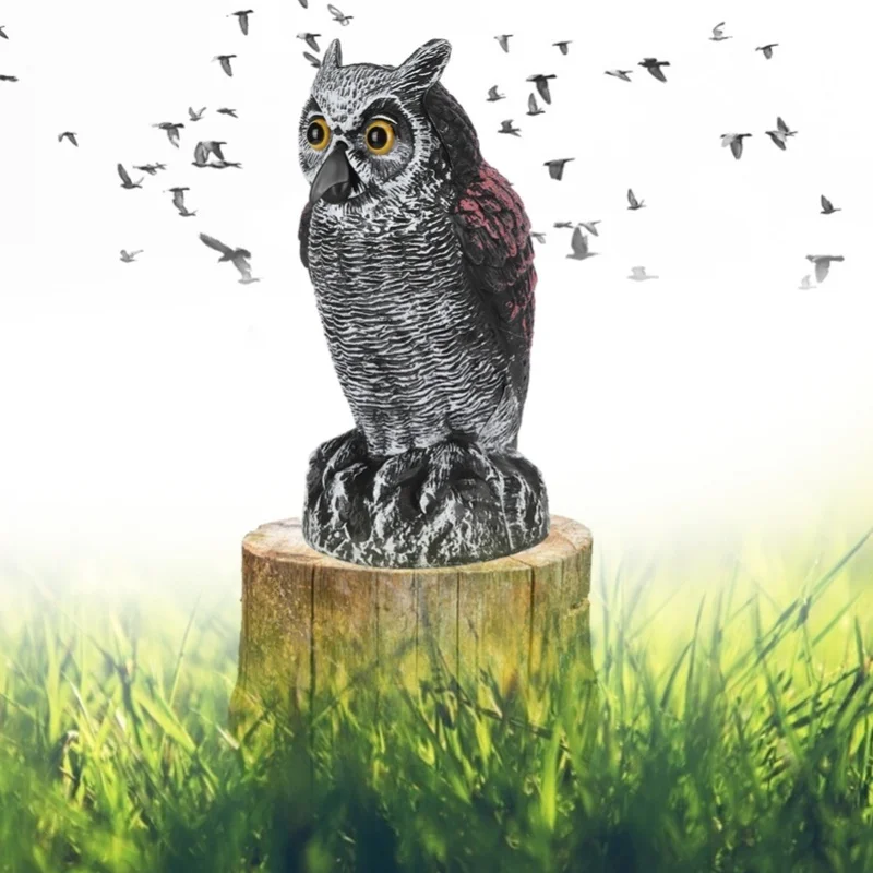 Fake Simulation Owl Statue Decoration Outdoor Garden Plastic Repeller Hunting Decoy1020-1