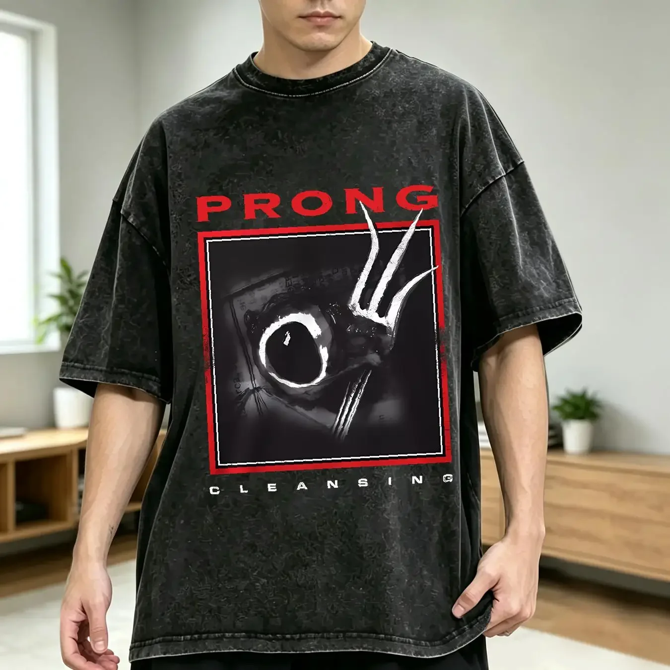 washed T Shirt New Prong Cleansing For Fan Cotton Black Size S to 4XL AC293 vintage Washed homme fashion Stylish Breathable