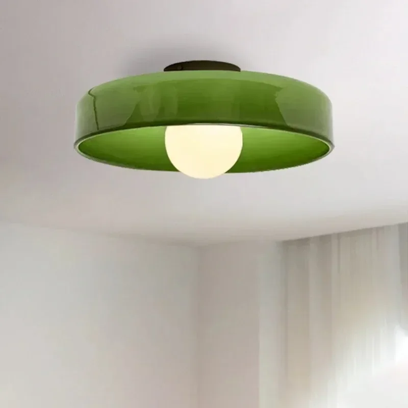 Nordic LED Glass Ceiling Light Simple Retro 25/35cm Multi Color G9 Bedroom Living Room Foyer Study Decorative Lighting Fixtures