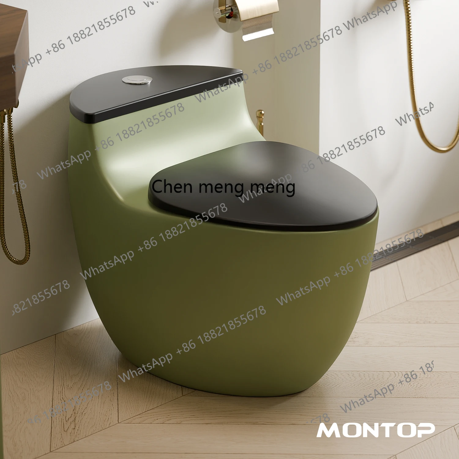 

European retro green siphon ceramic toilet anti-blocking and splash-proof household toilet